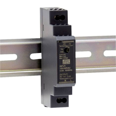 Mean Well – Alimentation rail DIN 12V 1.25A 15W – HDR1512 – Montage sur rail TS-35 – Protection contre surcharge et court-circuit