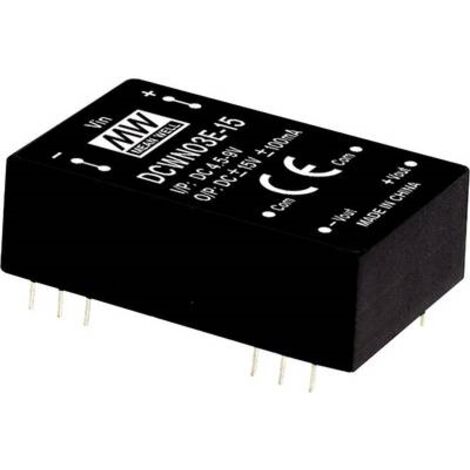 MEAN WELL DCWN03B-15 MODULO CONVERTITORE DC/DC 100 MA 3 W NUM. USCITE: 2 X
