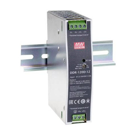 MEAN WELL DDR-120B-24 CONVERTISSEUR CC/CC POUR RAIL (DIN) 24 V/DC 5 A 120 W NBR. DE SORTIES:1 X CONTENU 1 PC(S)