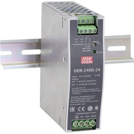 Mean Well DDR-240B-48 Convertitore DC/DC per guida DIN 48 V/DC 5 A 240 W Num. uscite:1 x Contenuto 1 pz.