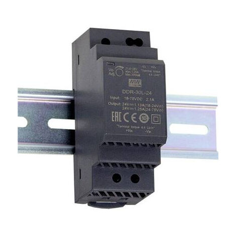 MEAN WELL DDR-30L-12 CONVERTISSEUR CC/CC POUR RAIL (DIN) 12 V/DC 2.5 A 30 W NBR. DE SORTIES:1 X CONTENU 1 PC(S)
