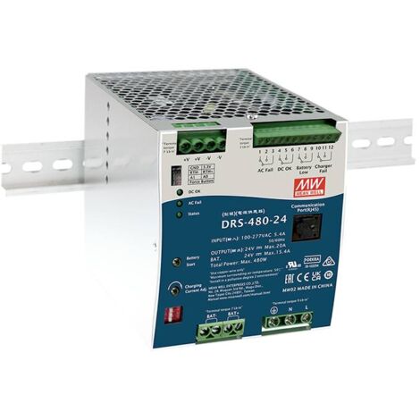 Mean Well DRS-480-24 Alimentation rail DIN 24 V 20 A 480 W Nbr. de sorties:1 x Contenu 1 pc(s) D105262