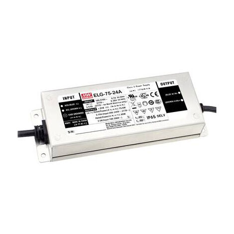 MEAN WELL ELG-75-24A-3Y DRIVER DE LED À TENSION CONSTANTE, À COURANT CONSTANT 75.6 W 3.15 A 12 - 24 V/DC DIMMABLE, CIRCUIT PFC,