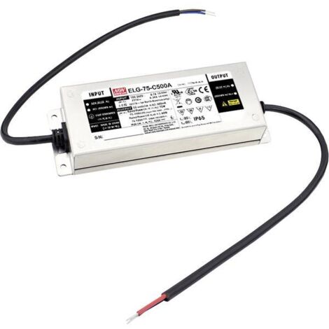 Mean Well ELG-75-C500DA-3Y Driver per LED Corrente costante 75 W 500 mA 75 - 150 V/DC Dali, Montaggio su superfici infi