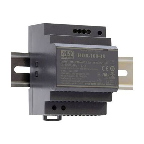 MEAN WELL HDR-100-48 ALIMENTATION RAIL DIN 48 V/DC 1.92 A 92.2 W NBR. DE SORTIES:1 X CONTENU 1 PC(S)