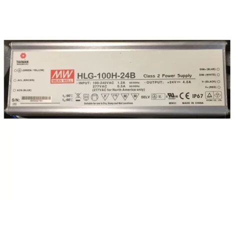 Mean Well HLG-100H-24B Driver LED 96W 24Vdc 4A 90-305Vac IP67