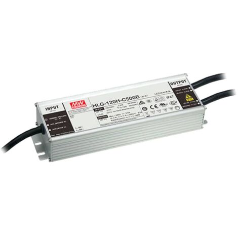 Mean Well HLG-120H-24B Driver per LED, Trasformatore per LED Tensione costante, Corrente costante 120 W 5 A 12 - 24 V/D