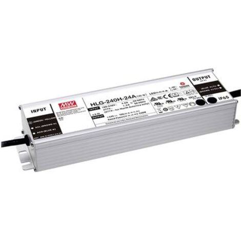 MEAN WELL HLG-240H-24AB DRIVER DE LED À TENSION CONSTANTE 240 W 5 - 10 A 22.4 - 25.6 V/DC DIMMABLE, FONCTION DIMMEUR 3 EN 1, RÉG