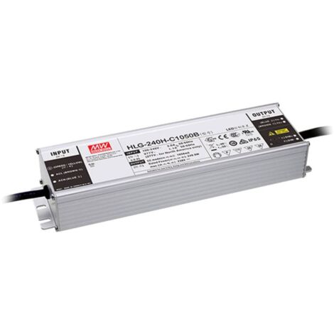 MEAN WELL HLG-240H-C1050B Driver per LED Corrente costante 249.9 W 1050 mA 119 - 238 V/DC Funzione dimmer 3 in 1, Monta