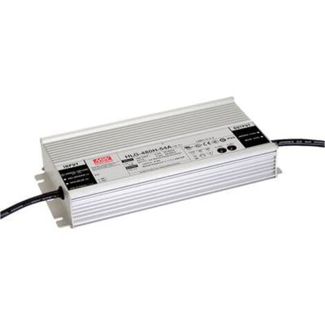 MEAN WELL HLG-480H-54A DRIVER DE LED À TENSION CONSTANTE, À COURANT CONSTANT 480.6 W 8.9 A 54 V/DC EXTÉRIEUR, CIRCUIT PFC, RÉGLA