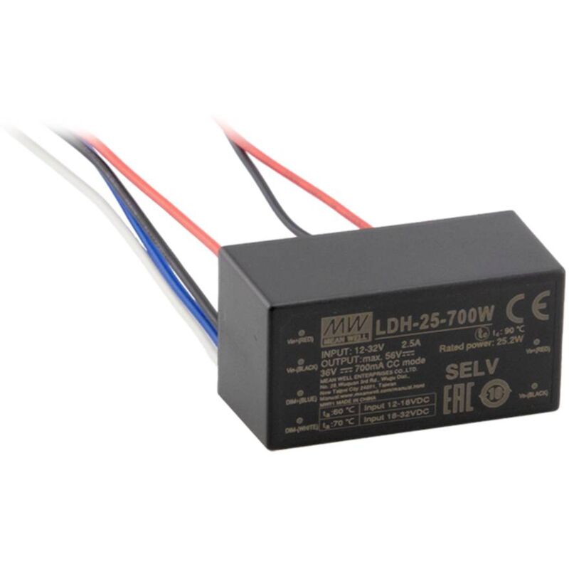 LDH-25-350W Driver per led 25.2 w 0.35 a 12.5 - 72 v 1 pz. - Mean Well