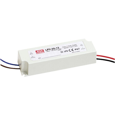 Mean Well LPV-20-24 LED-Trafo  Konstantspannung 20 W 0 - 0.84 A 24 V/DC nicht dimmbar, Überlastschut