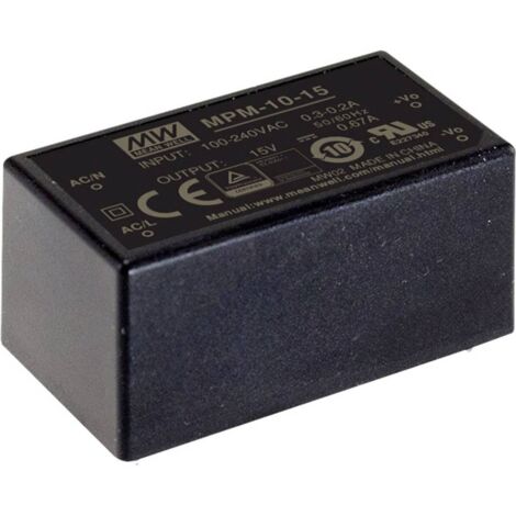 Mean Well MPM-10-24 Alimentation CA/CC pour circuits imprimés 24 V/DC 420 mA C269761
