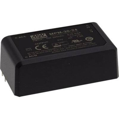 MEAN WELL MPM-30-12ST ALIMENTATION CA/CC POUR CIRCUITS IMPRIMÉS 12 V/DC 2.5 A
