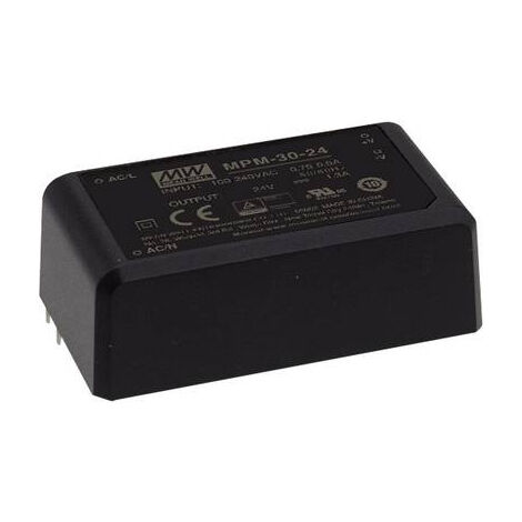 MEAN WELL MPM-30-24 ALIMENTATION CA/CC POUR CIRCUITS IMPRIMÉS 24 V/DC 1.3 A