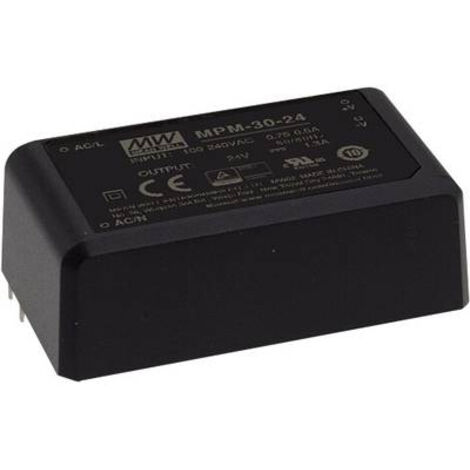 MEAN WELL MPM-30-24ST ALIMENTATION CA/CC POUR CIRCUITS IMPRIMÉS 24 V/DC 1.3 A