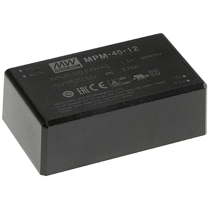 Mean Well MPM-45-24 Alimentation CA/CC pour circuits imprimés 24 V/DC 45.1 W A376592