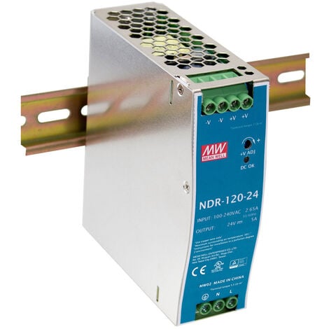 Mean Well NDR-120-24 Hutschienen-Netzteil (DIN-Rail) 24 V/DC 5 A 120 W Anzahl Ausgänge:1 x Inhalt