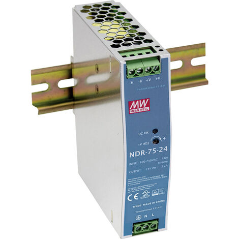 Mean Well NDR-75-24 Hutschienen-Netzteil (DIN-Rail) 24 V/DC 3.2 A 75 W Anzahl Ausgänge:1 x Inhalt