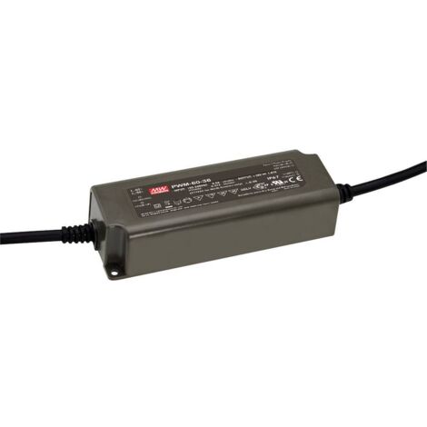 MEAN WELL PWM-60-24KN Driver per LED Tensione costante 60 W 2.50 A 24 V/DC dimmerabile, Montaggio su superfici infiamma