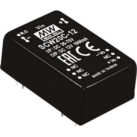 Mean Well SCW20A-05 Module convertisseur CC/CC 4 A 20 W Nbr. de sorties: 1 x Contenu 1 pc(s) Q121552