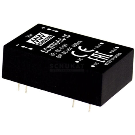 Mean Well SCWN06C-15 DC/DC-Wandlermodul 400 mA 6 W Anzahl Ausgänge: 1 x Inhalt 1 St.