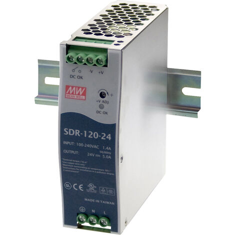 Mean Well SDR-120-24 Hutschienen-Netzteil (DIN-Rail)  24 V/DC 5 A 120 W Anzahl Ausgänge:1 x  Inhalt