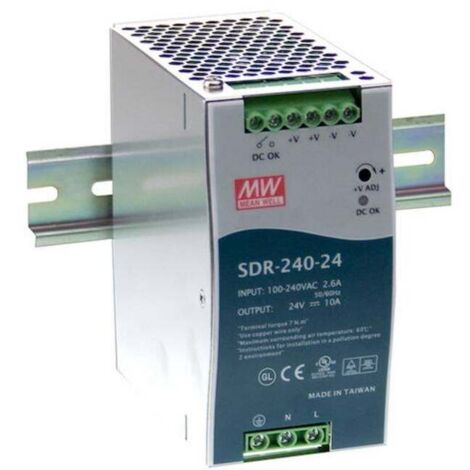 Mean Well SDR-240-48 Alimentatore per guida DIN 48 V/DC 5 A 240 W Num. uscite:1 x Contenuto 1 pz.