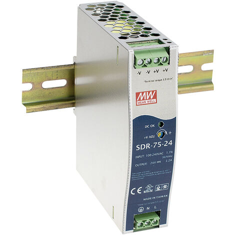 Mean Well SDR-75-24 Hutschienen-Netzteil (DIN-Rail) 24 V/DC 3.2 A 76 W Anzahl Ausgänge:1 x Inhalt