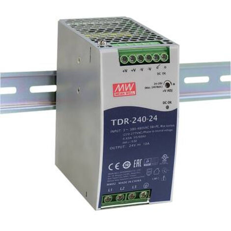 MEAN WELL TDR-240-48 ALIMENTATION RAIL DIN 55 V/DC 5 A 240 W NBR. DE SORTIES:1 X CONTENU 1 PC(S)