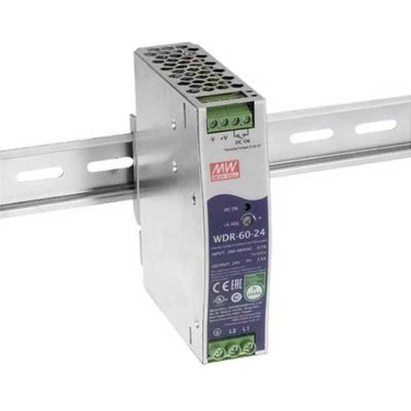 Mean Well - WDR-60-12 Alimentation rail din 12 v/dc 5 a 60 w Nbr. de sorties:1 x Contenu 1 pc(s)