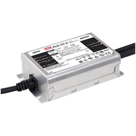 Mean Well XLG-25-A Driver per LED Potenza costante 25 W 250 mA - 1.05 A 22 - 54 V/DC Circuito PFC, regolabile, non dimm