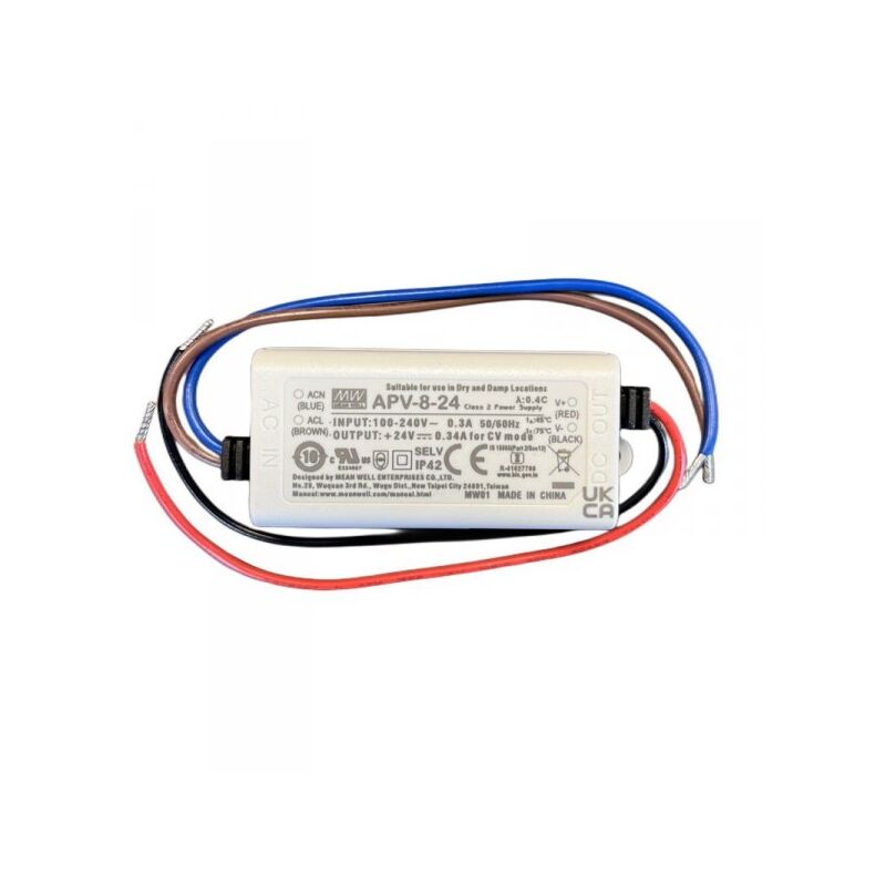 Mw Mean Well Apv 8 24 Alimentatore 8w 24v 0,34a Ip30 Input 220v E 110v