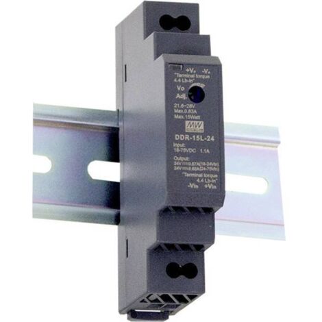 MEANWELL DDR-15L-24 HUTSCHIENEN-DC/DC-WANDLER (DIN-RAIL) 24 V/DC 0.63A 15W 1 X