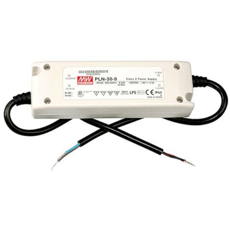 MEANWELL LED-TREIBER, LED-TRAFO KONSTANTSPANNUNG, KONSTANTSTROM MEAN WELL PLN-30-24 30 W (MAX) 0 - 1.25 A 16