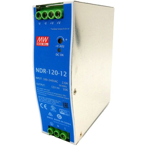 MeanWell NDR-120-12 120 W 12 V 10 A Alimentazione Din Rail DIN-RAIL