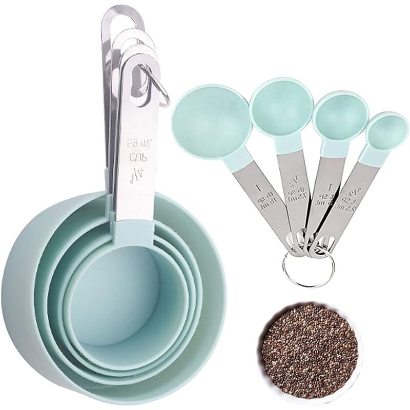 Measuring Spoons Set 8 pièces Kitchen Baking Cooking Tools Set Baking Measuring Spoon Spoons Lot de Tasses et cuillères à mesurer Dry Measuring Cups