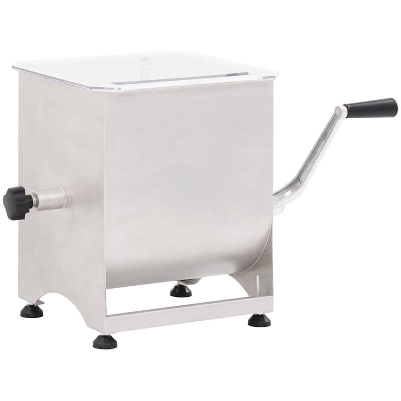 vidaXL Meat Mixer with Gear Box Silver Stainless Steel, Silver