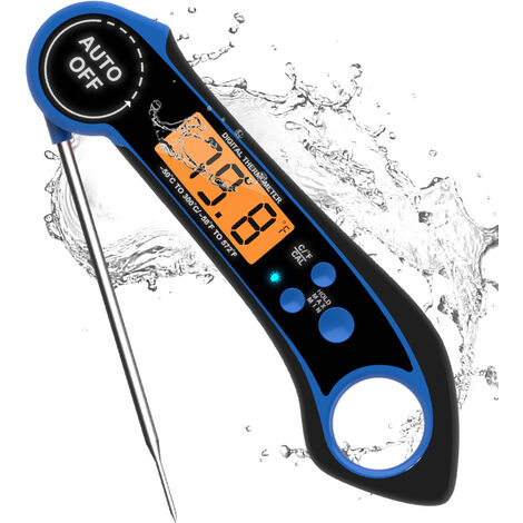 Digital Meat Thermometer for Cooking, Instant Read Meat Thermometer with Foldable Probe, Backlight, Calibration, Magnet, Waterproof Dual Probe Food