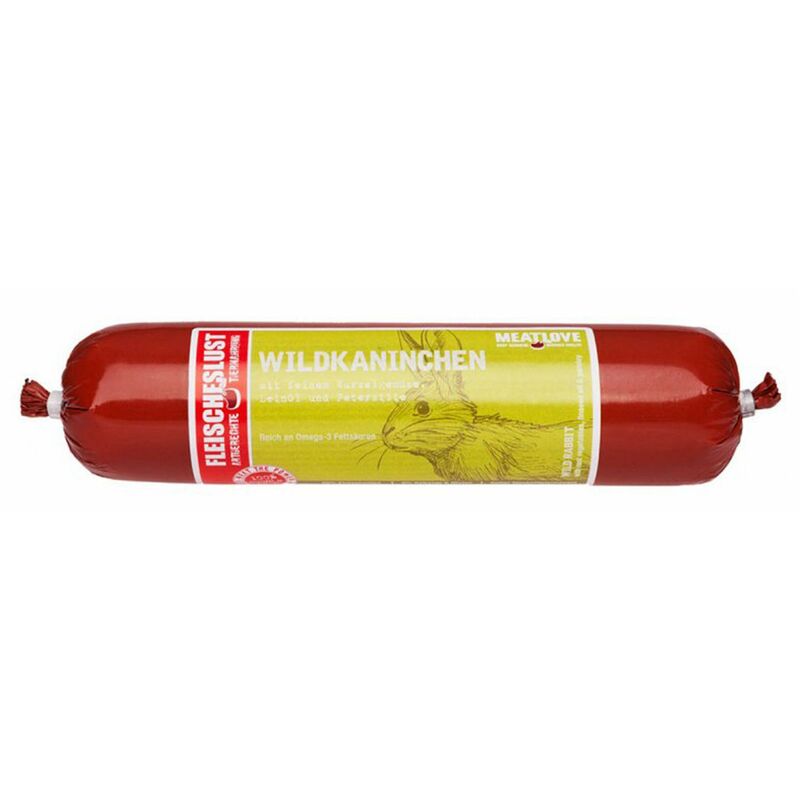 

Salchicha Perro Conejo Salvaje 200 g - Meatlove