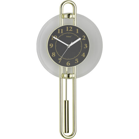 Mebus 14813 Quarz Wanduhr 26 cm x 54.5 cm  Gold, Schwarz, Silber