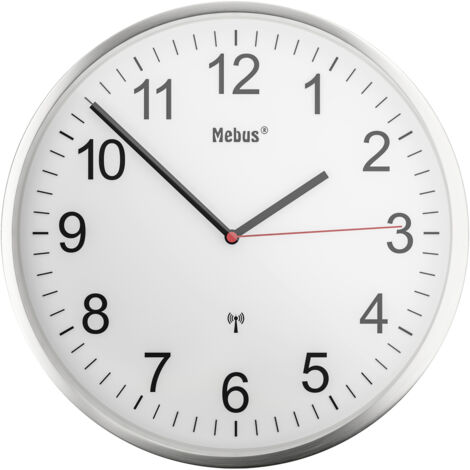 Mebus 19411 Funk Wanduhr 30 cm  Silber