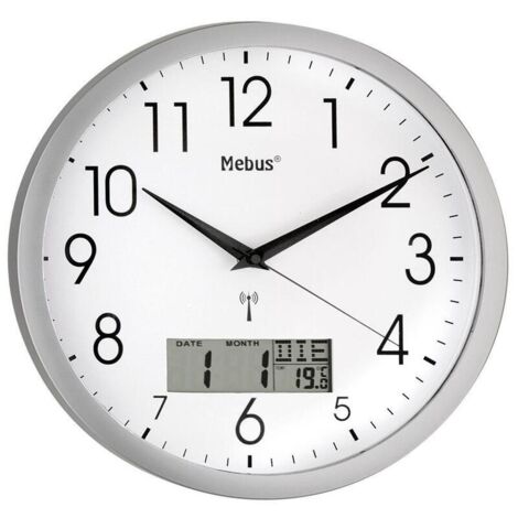 Mebus 19422 Radio Controlled Wall Clock Despertadores electrónicos, Multicolor, Único