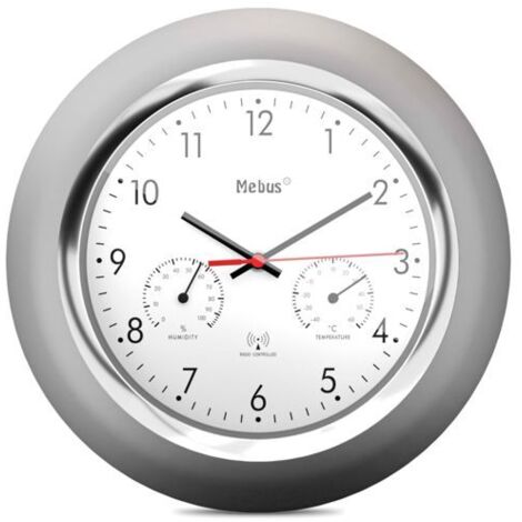 Mebus 19454 Funk-Wanduhr mit Thermo-/Hygrome