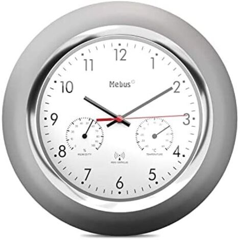 Mebus 19454 Orologio da Parete Radiocontrollata con Termometro e Igrometro