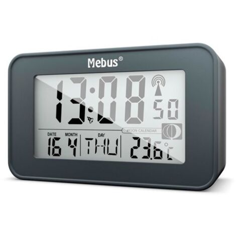 Mebus 51460 Funk Wecker Anthrazit Alarmzeiten 2