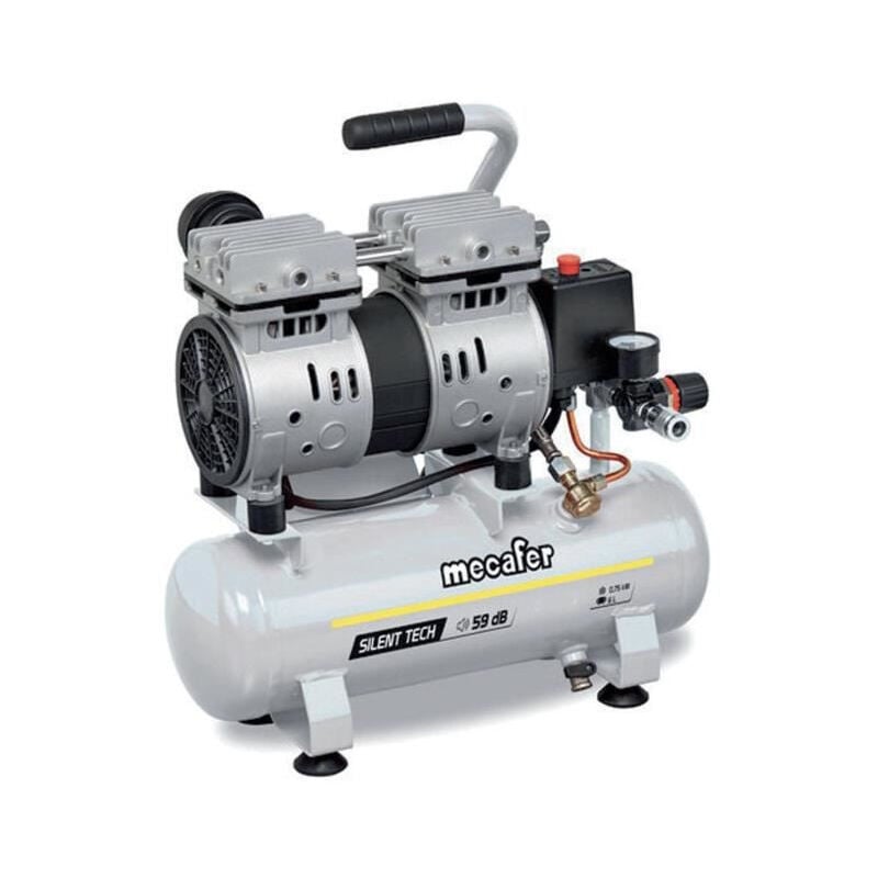 Mecafer - Compresseur silencieux - 425513 - 6L - 0,5HP - Gris
