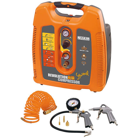 Mecafer RevolutionAir – Compresseur d'air 1,5CV 6 litres- SQUIRREL