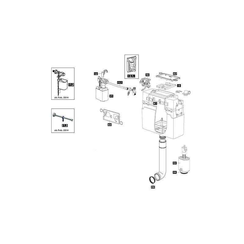 Evenes ® - Mecaniseme wc Schwab pour modele 187.1200, complet 239233