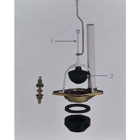 Mécanisme de chasse d'eau avec trop plein – Installation facile – Compatible avec WC Jacob Delafon – Ensemble de fixation inclus